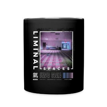 Liminal Spaces Retro 80s & 90s Aesthetic Vaporwave - Tasse einfarbig - Schwarz - Vorne