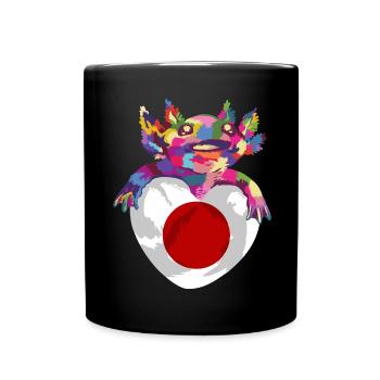 Japan Flag Used Look Nihon Japanese Flag - Full Colour Mug - black - Front