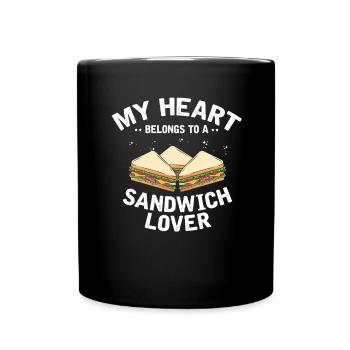 Mon cœur appartient au cadeau de l’amateur de sandwich - Mug uni - noir - Devant