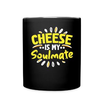 Le fromage est mon âme sœur Cheesy Cheese Lover - Mug uni - noir - Devant