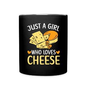 Juste une fille qui aime le fromage Cheesy Cheese Food - Mug uni - noir - Devant