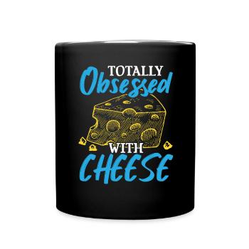 Complètement obsédé par le fromage Cheesy Cheese Lover - Mug uni - noir - Devant