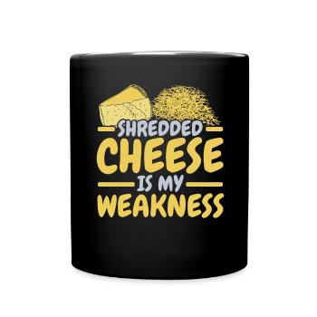 Le fromage râpé est ma faiblesse Cheesy Chee - Mug uni - noir - Devant