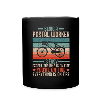 Ich bin Postangestellte Briefträgerin Postbote Ber - Tasse einfarbig - Schwarz - Vorne