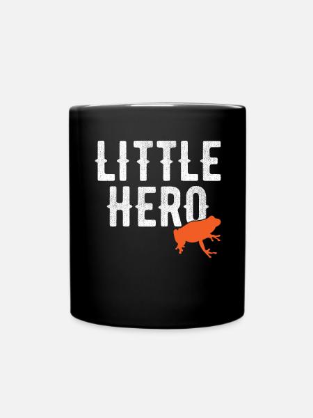 Kleiner Held - Süßer Tierfrosch - Tasse einfarbig - Schwarz