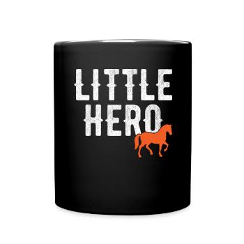 Little Hero - Cute Animal Horse - Full Colour Mug - black - Front