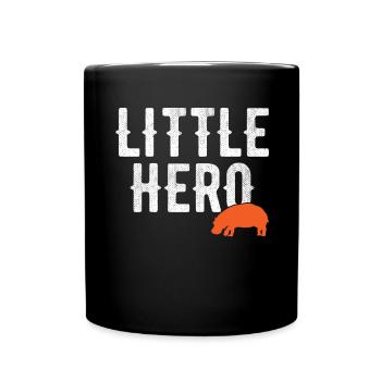 Little Hero - Sweet Animal Hippopotamus - Full Colour Mug - black - Front