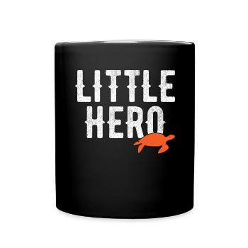 Little Hero - Cute Animal Turtle - Full Colour Mug - black - Front