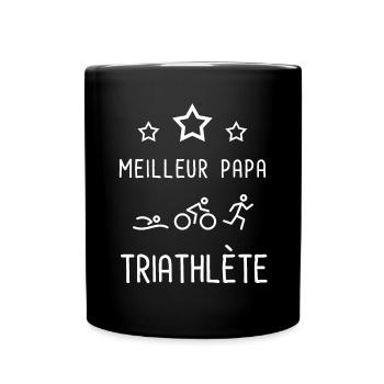 meilleur papa triathlète cadeau papa triathlon - Mug uni - noir - Devant