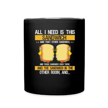 Sandwich de jour et de nuit FastFood - Mug uni - noir - Devant