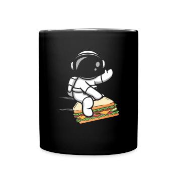 Sandwich Fast Food Astronaute Astronomie - Mug uni - noir - Devant