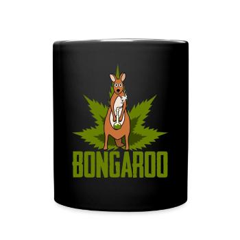 Kangaroo with hemp hookah Kangaroos - Full Colour Mug - black - Front