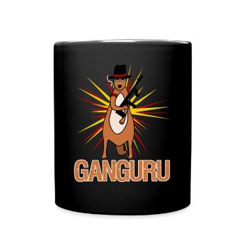 Kangaroo with gun Kangaroos - Full Colour Mug - black - Front