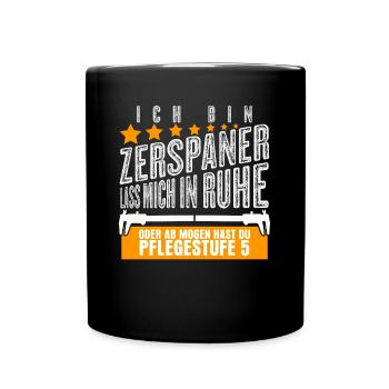 Zerspaner Witz Zerspanungsmechaniker - Tasse einfarbig - Schwarz - Vorne