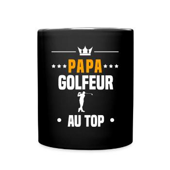 papa golfeur au top cadeau papa golf - Mug uni - noir - Devant