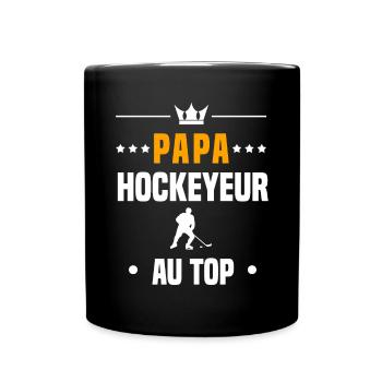 papa hockeyeur au top cadeau papa hockey - Mug uni - noir - Devant