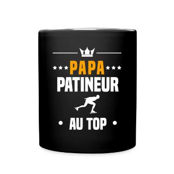 papa patineur au top cadeau papa patinage - Mug uni - noir - Devant