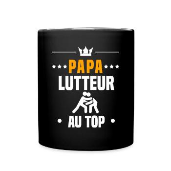 papa lutteur au top cadeau papa lutte - Mug uni - noir - Devant