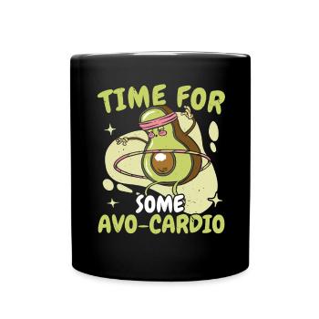 Zeit für etwas Avo-Kardio Avocado-Liebhaber Guac K - Tasse einfarbig - Schwarz - Vorne