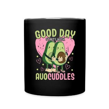 A good day starts with Avocuddles Avocado Guac - Full Colour Mug - black - Front