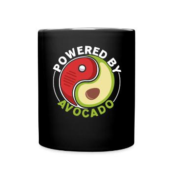 Powered by Avocado Guac Guacamole Avocado-Lie - Full Colour Mug - black - Front