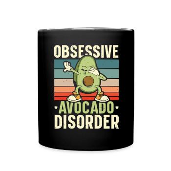 Compulsive Avocado Disease Guac Guacamole Keto - Full Colour Mug - black - Front