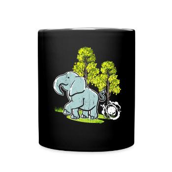 Elephant Lovers Wildlife Animal Safari Zookeeper - Full Colour Mug - black - Front