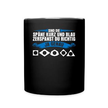 Zerspaner Dreher Zerspanungsmechaniker - Tasse einfarbig - Schwarz - Vorne