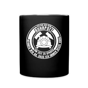 Ruhrgebiet Bergbau Zeche Ruhrpott - Tasse einfarbig - Schwarz - Vorne