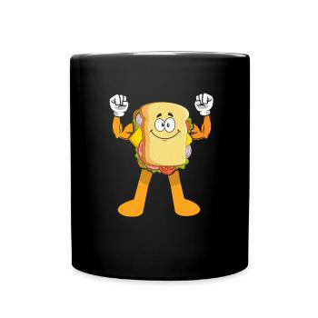 Sandwich Bodybuilding Fitness Gym Gift - Full Colour Mug - black - Front