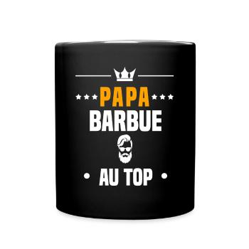 papa barbue au top cadeau papa barbe - Mug uni - noir - Devant