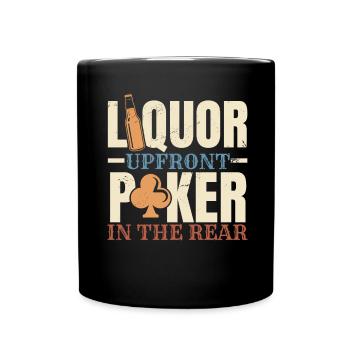Spirituosen im Voraus Poker im Hintergrund Casino - Tasse einfarbig - Schwarz - Vorne