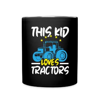 Cet enfant adore les tracteurs Farm La - Mug uni - noir - Devant