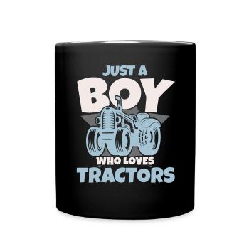 Juste un garçon qui aime les tracteurs fermier Landwi - Mug uni - noir - Devant