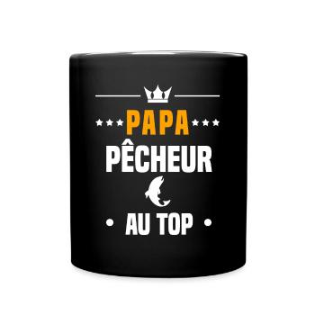papa pêcheur au top cadeau papa pêche - Mug uni - noir - Devant