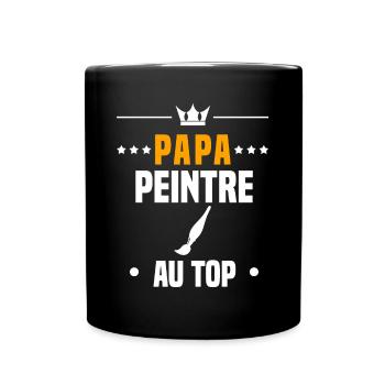 papa peintre au top cadeau papa peinture - Mug uni - noir - Devant