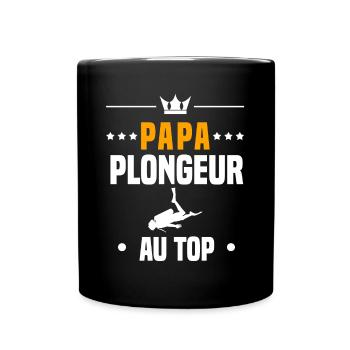 papa plongeur apnée au top cadeau papa plongée - Mug uni - noir - Devant