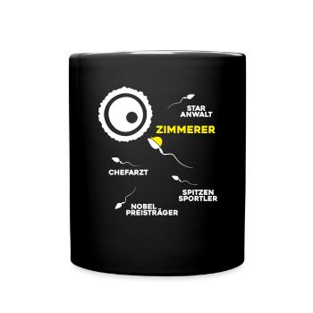 Zimmerer Zimmermann Zimmerei Carpenter Carpentry - Tasse einfarbig - Schwarz - Vorne