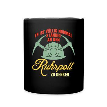 Ruhrgebiet Retro Bergbau Ruhrpott - Tasse einfarbig - Schwarz - Vorne