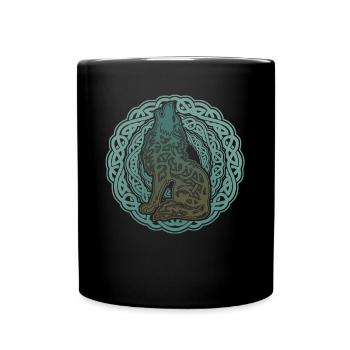 Wolf Odins Wikinger Wölfe Valhalla - Tasse einfarbig - Schwarz - Vorne