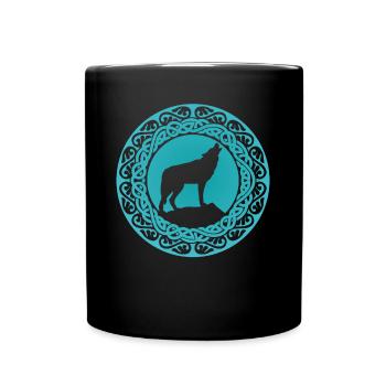 Wolf Odins Wikinger Valhalla Wölfe - Tasse einfarbig - Schwarz - Vorne