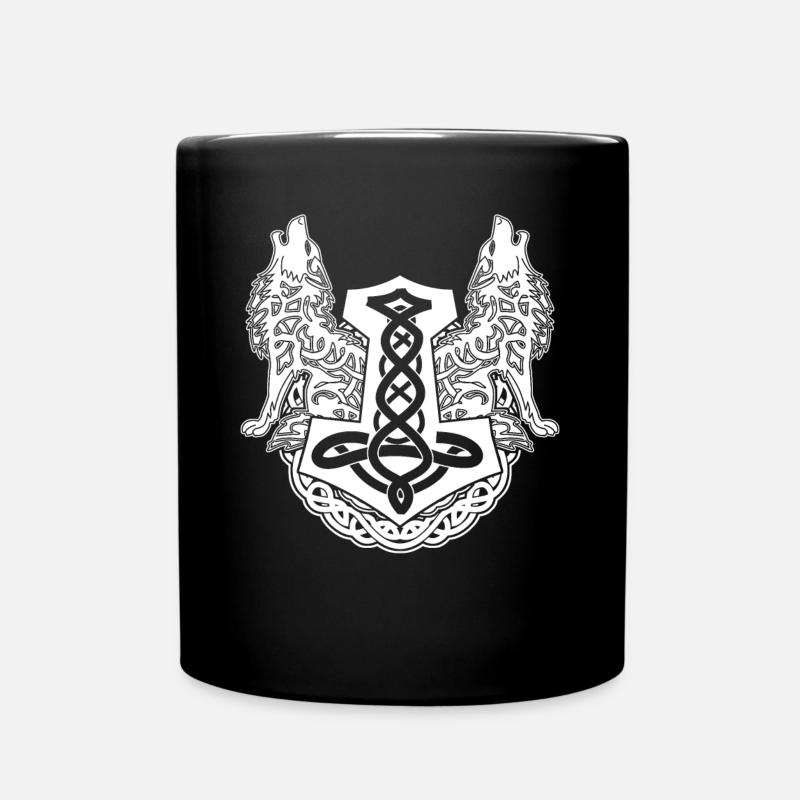 Loups d’Odin Odhin Viking Hammer - Mug uni - noir