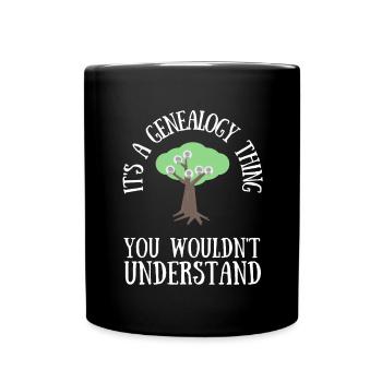 Genealogist Family Historian Genealogy Genealogist - Full Colour Mug - black - Front