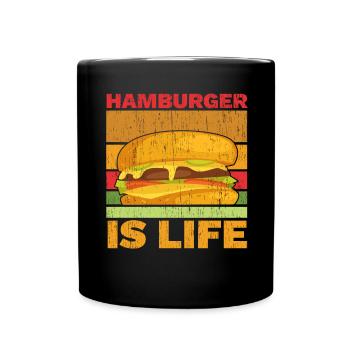 Hamburger ist Leben Burger-Esser Lebensmittel-Lieb - Mug uni - noir - Devant