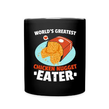 Der weltbeste Chicken-Nugget-Esser Nug Life - Tasse einfarbig - Schwarz - Vorne