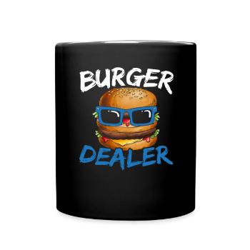 Burger Händler Hamburger Esser Essensliebhaber Foo - Tasse einfarbig - Schwarz - Vorne