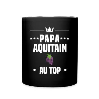 papa aquitain vigne au top papa aquitaine - Mug uni - noir - Devant