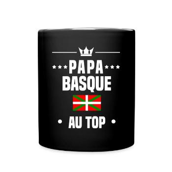 papa basque drapeau au top papa pays basque - Mug uni - noir - Devant
