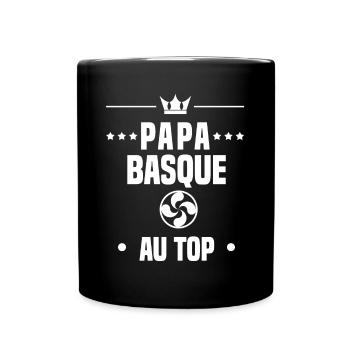 papa basque au top lauburu croix papa pays basque - Mug uni - noir - Devant
