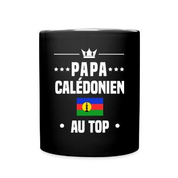 papa Calédonien au top drapeau nouvelle-calédonie - Mug uni - noir - Devant